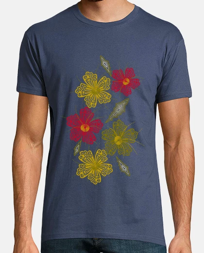 Tee-shirt fleurs géométriques