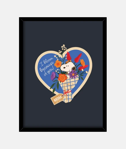 Cadre fleurs snoopy pour maman