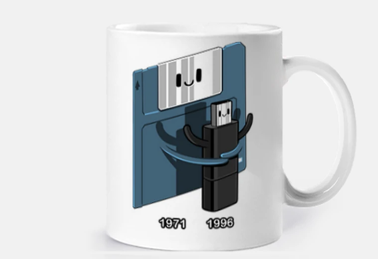 Tazza floppy disk con pendrive