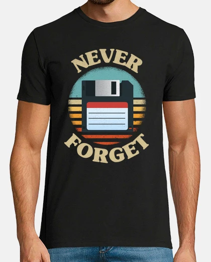 T-shirt floppy retrò non dimenticare mai la nos