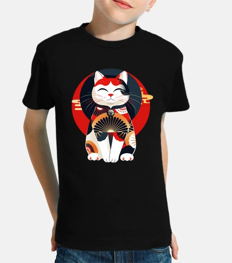Kids Floral Geometry Kitten Lover Japanese