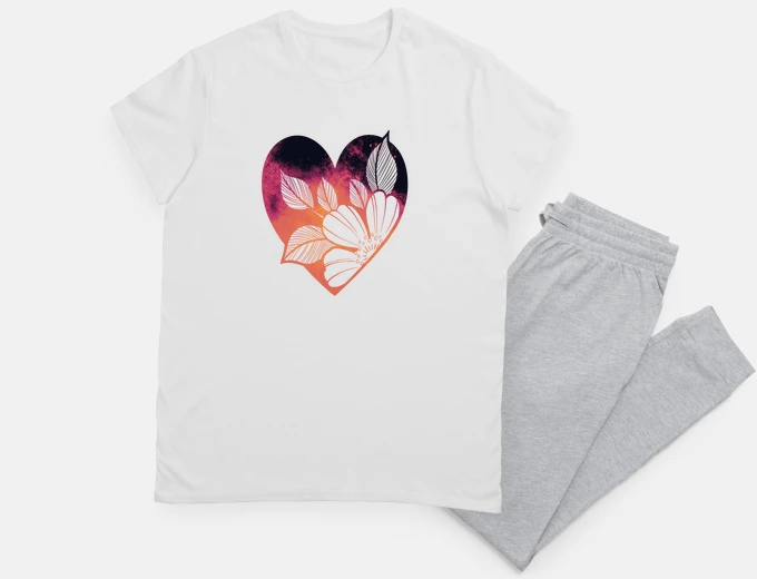 Pyjama floral heart