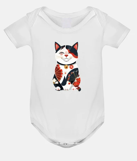 Kids Floral Retro Kitten Lover Japanese Art