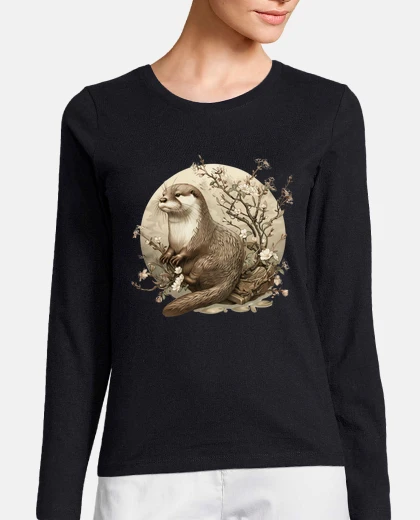 Playera floral wildlife vintage japanese art