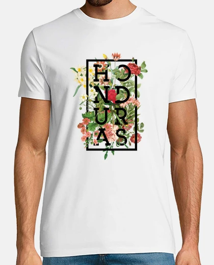 Camiseta flores de honduras palabra arte central