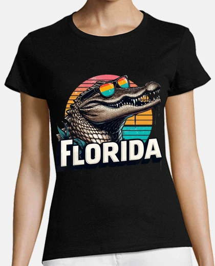 Playera florida funny alligator in sunglasses