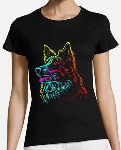 fluorescent border collie shepherd dog blog v-neck