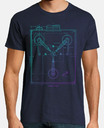Playera Flux Capacitor Blueprint Degradado