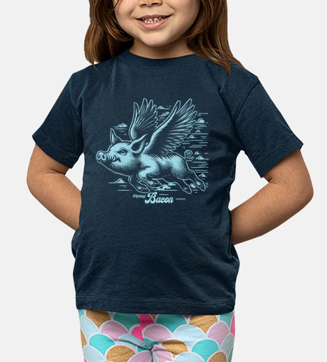 Ropa flying bacon pop art blue