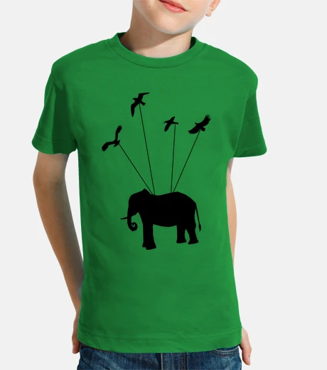 Kids flying elephant