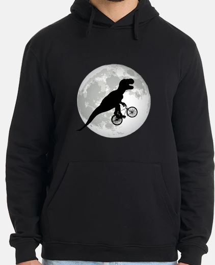 Hoodie flying t rex cyclist
