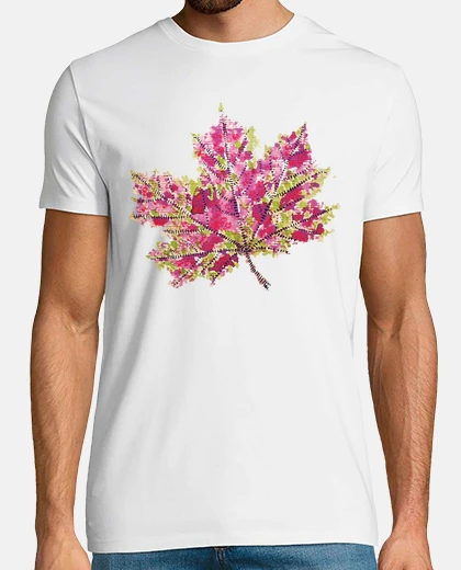 T-shirt foglia di autunno abbastanza colorato dell'acquerello