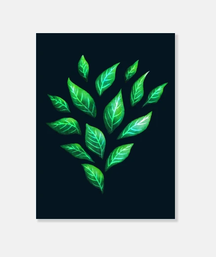 Stampa foglie verdi astratte decorative