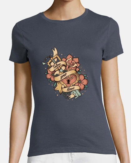 Tee-shirt follow votre coeur femme -camiseta