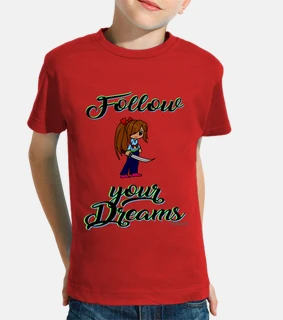 follow your dreams - ragazzo corta - arancione a maniche
