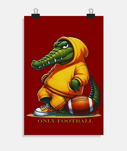 Poster football américain crocodile