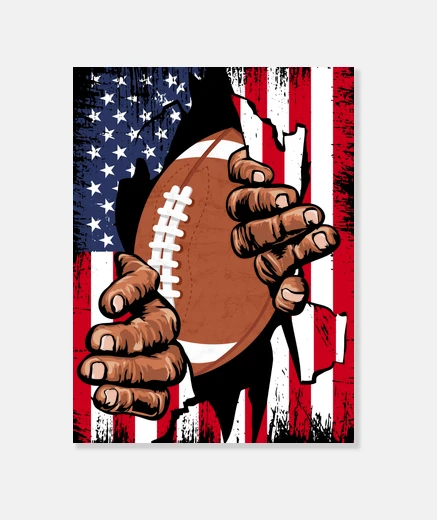 Tableau football américain usa drapeau rugby