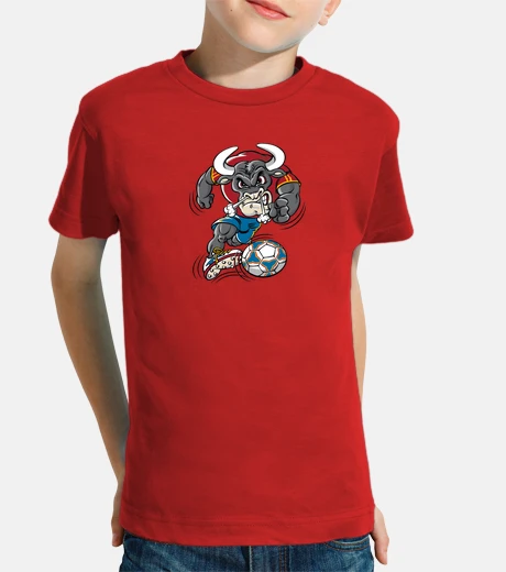 Kids footballing bull
