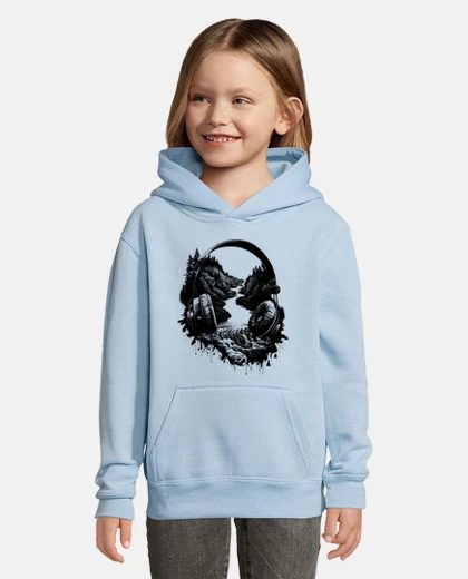 Abbigliamento foresta con cuffie musicali, relax nella foresta,