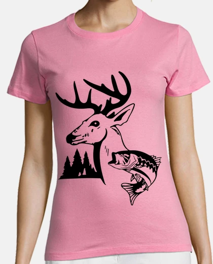T-shirt foresta di caccia e pesca