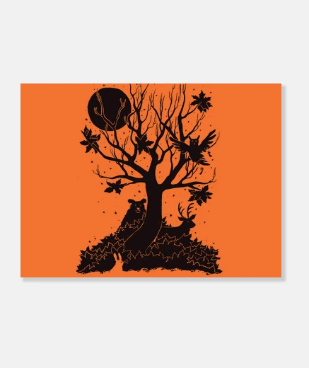 Tableau forêt d'automne