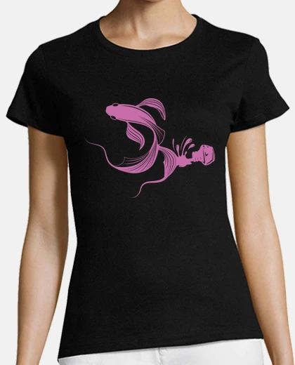 Tee-shirt forme de poisson à l39encre renversée e