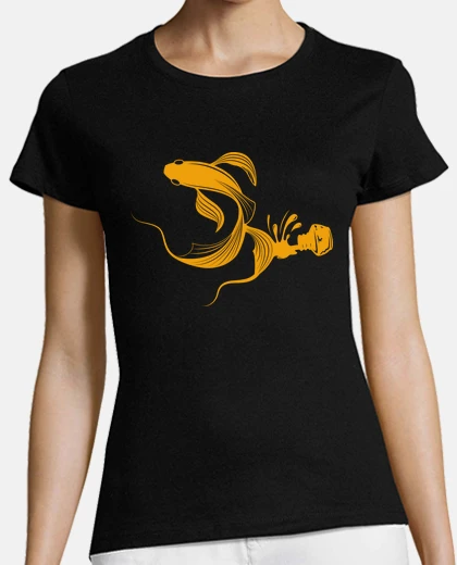 Tee-shirt forme de poisson à l39encre renversée e