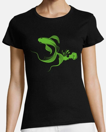 Tee-shirt forme de poisson à l39encre renversée e