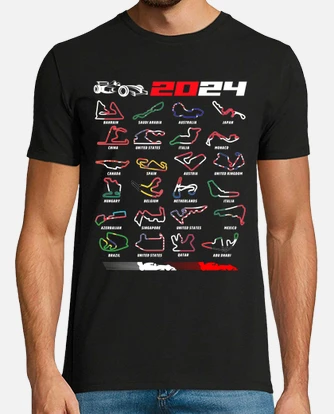 Playera formula 1 2024 circuitos banderas. laTostadora Mexico