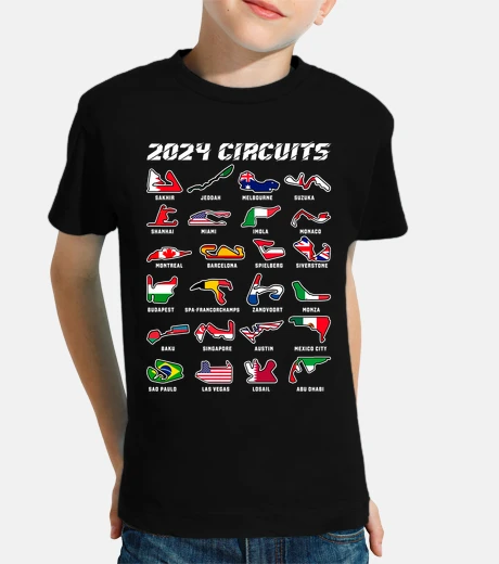 Children's formula 1 circuits 2024 flags cars racing