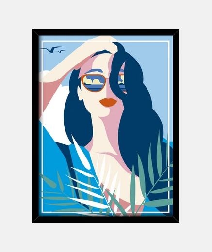 Quadro foto arte decorativa estate elegante ragazza primavera art deco