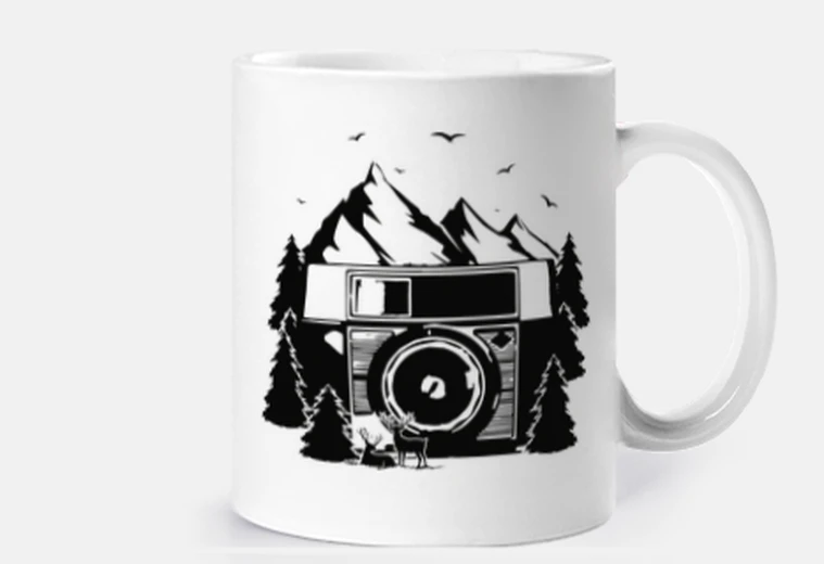 Taza foto de la montaña