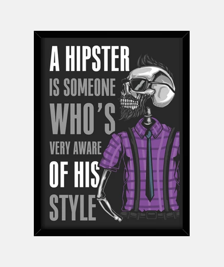 Quadro foto hipster skull teschi barba vintage vintage hipsters