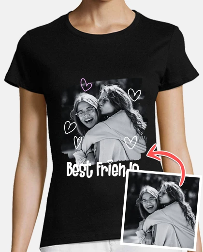 foto t-shirt best friends , testo personalizzabile