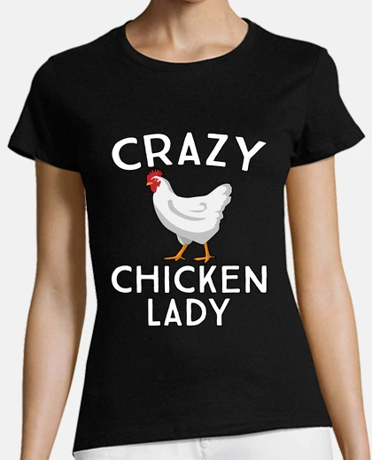 Tee-shirt fou poulet dame drôle ferme femme