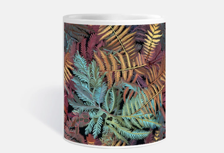 Mug fougères , fougère, moissons , sous bois, mug céramique ,