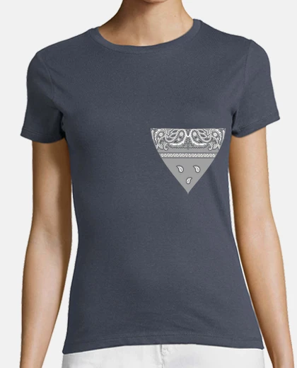 Tee-shirt foulard gris bandana