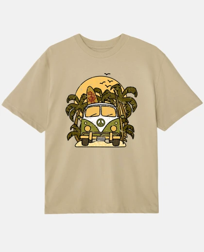 Tee-shirt fourgon banane de surf vintage