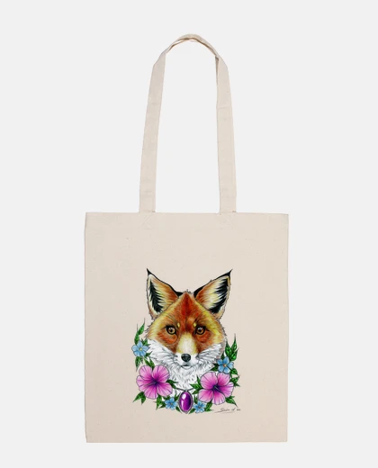 Borsa fox fiori tatuaggio bag