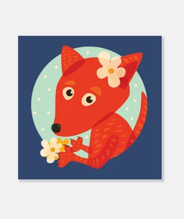 fox lindo y flores