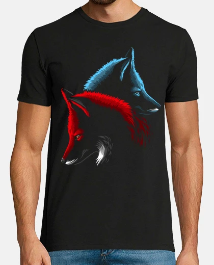 T-shirt foxes fire and ice