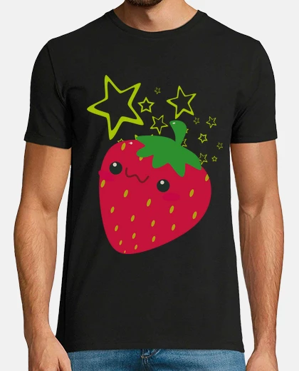 T-shirt fragola kawaii con stress lei s