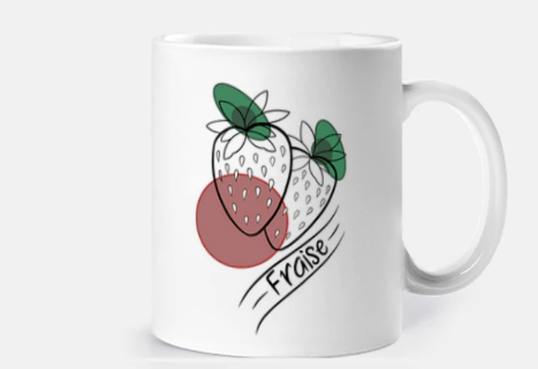 Mug Fraise style graphique