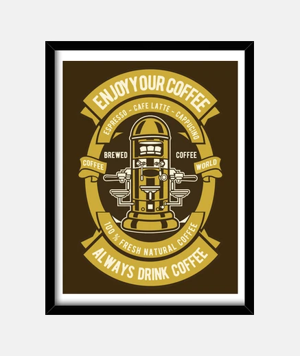 Framed frame always drink coffee retro coffee machine coffee makers
