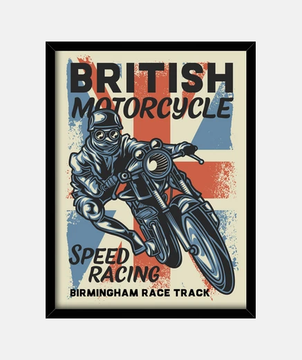 Framed frame british motorcycle biker classic motorcycles uk bikers speed racing birmingham england