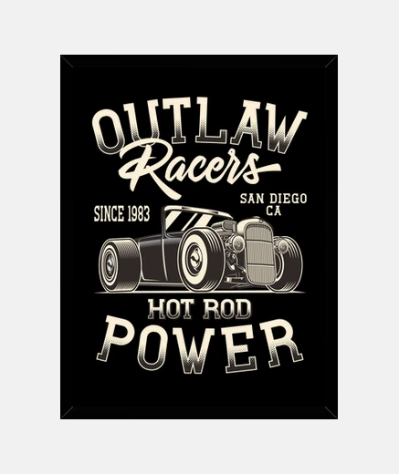 Framed frame hotrod rockabilly style 1983 motor classic cars american hot rod retro 80s