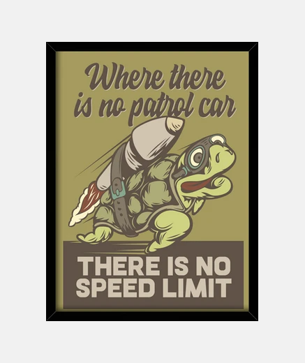 Framed frame humor turtle retro vintage illustration sea marine turtles reptiles