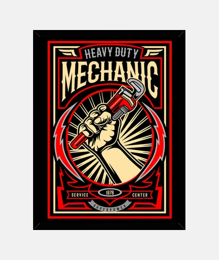 Framed frame mechanics motorcycles cars motor workshop service repairs vintage 1976 mechanic