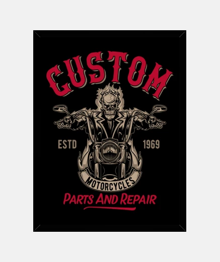 Framed frame retro 60s 70s garage custom bikers motorcycles usa