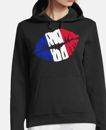 Hoodie france flag kiss